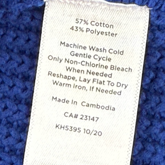 Talbots Women's Blue Sleeveless Turtleneck Sweater Tunic Top Size S Cotton Blend - Picture 10 of 10